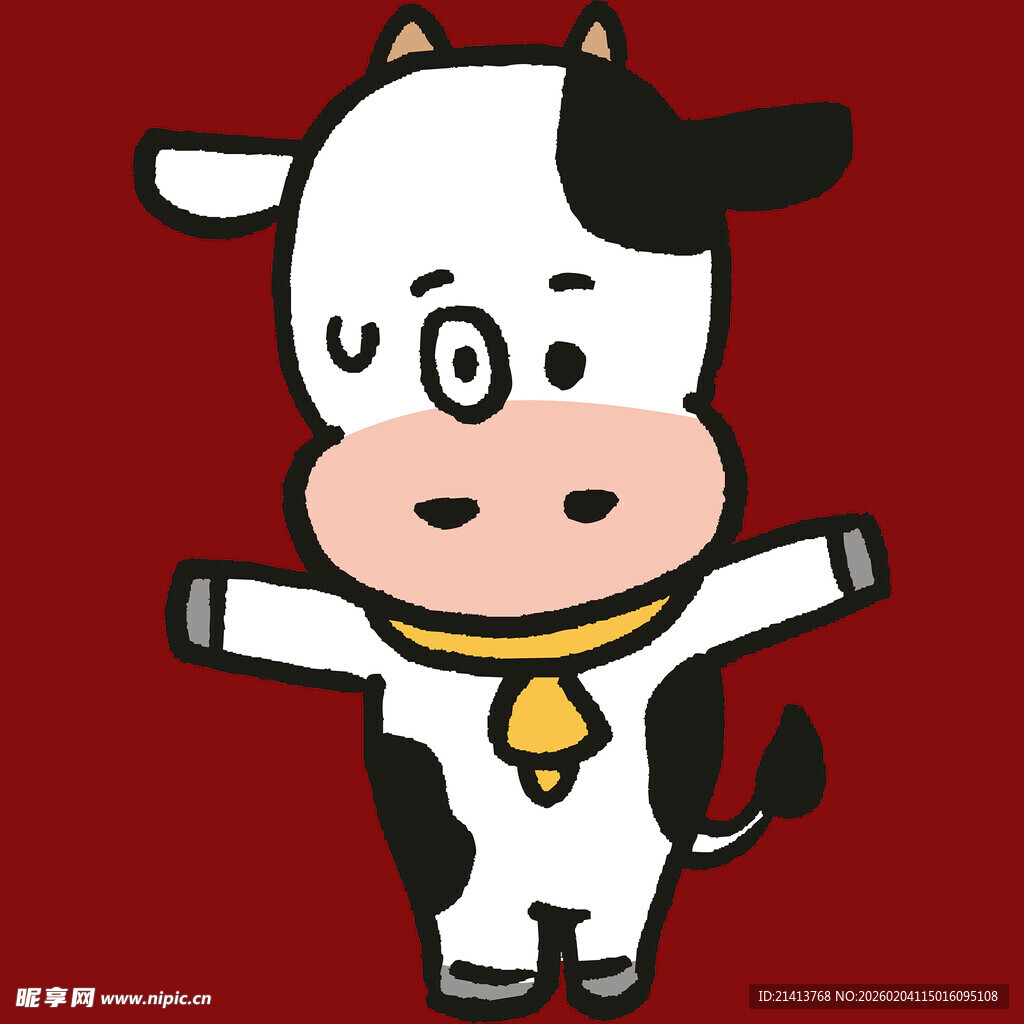 可爱卡通奶牛形象展示