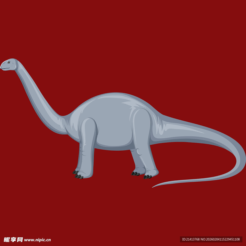 卡通风格长颈恐龙形象