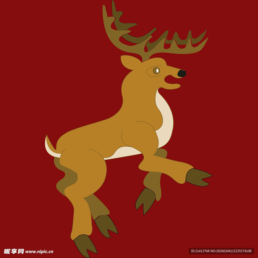 跳跃的卡通小鹿