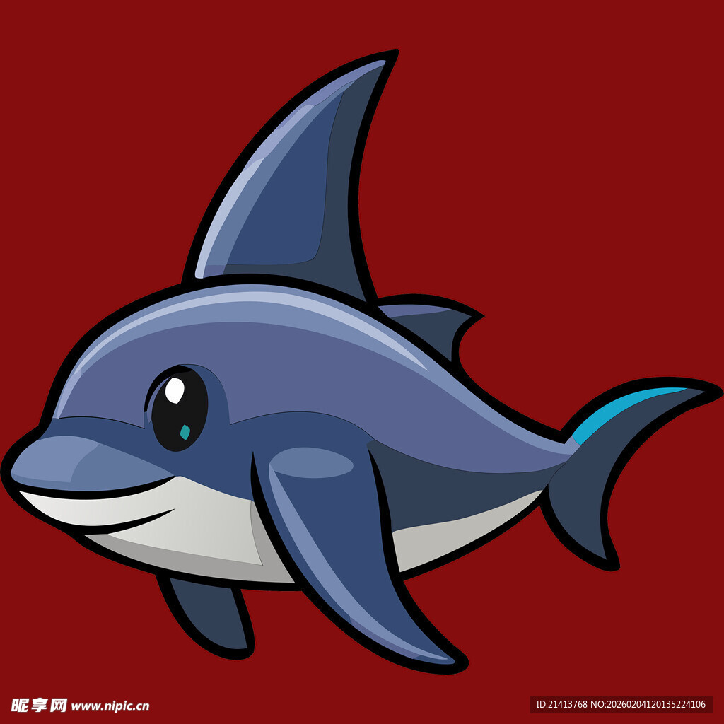 可爱卡通海豚形象