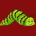 绿色条纹毛毛虫卡通形象