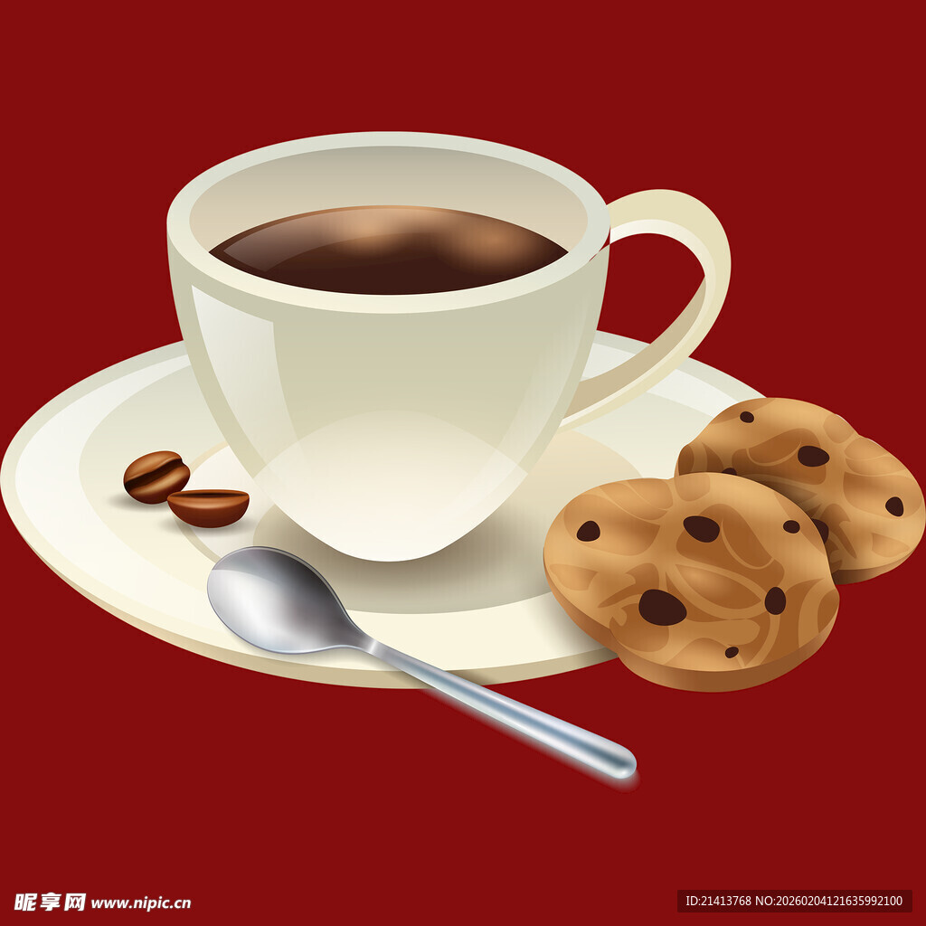 一杯咖啡配美味饼干