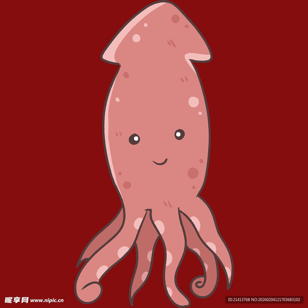 可爱粉色章鱼卡通形象