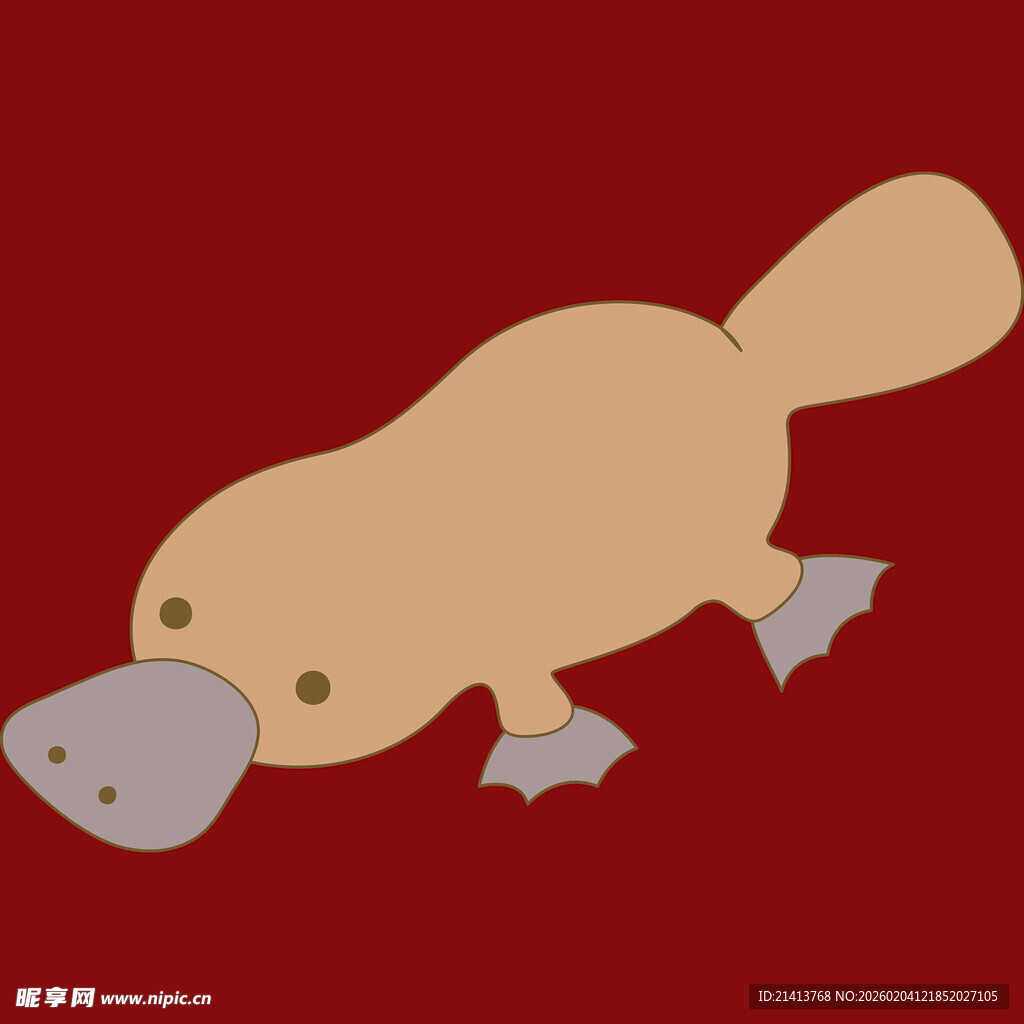 卡通鸭嘴兽形象展示