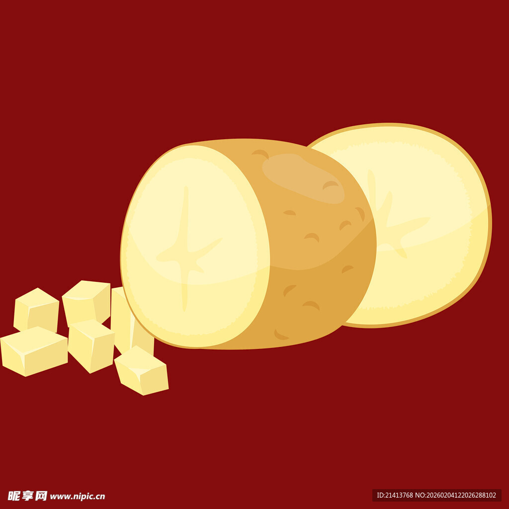 切开的土豆及切块