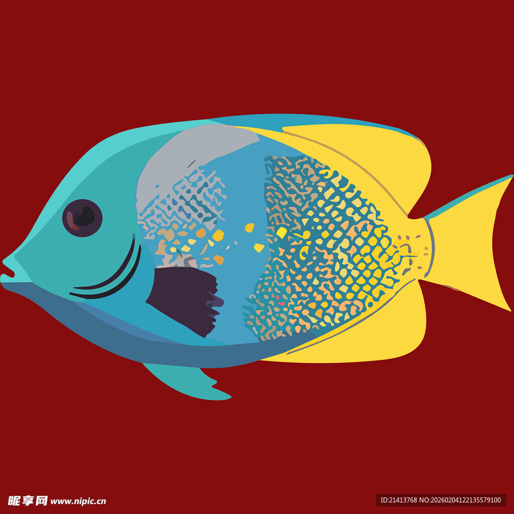 彩色热带鱼插画