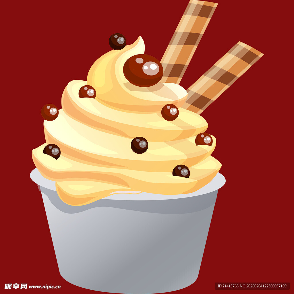 美味巧克力豆奶油冰淇淋