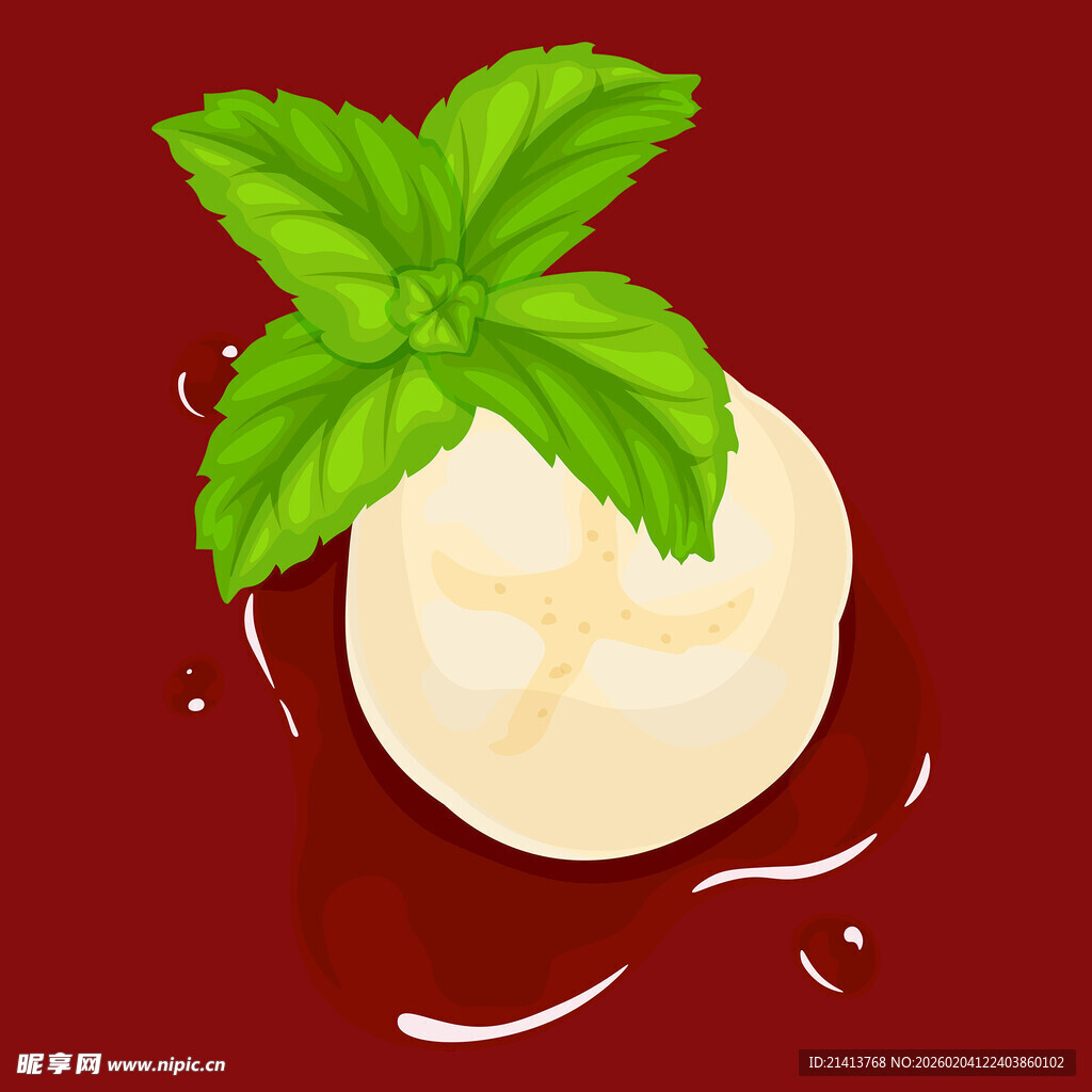 薄荷点缀的美味甜点