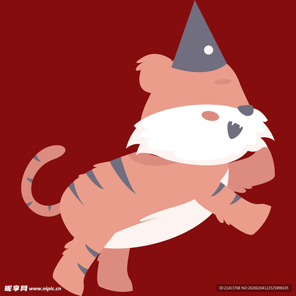 戴帽小老虎可爱卡通形象