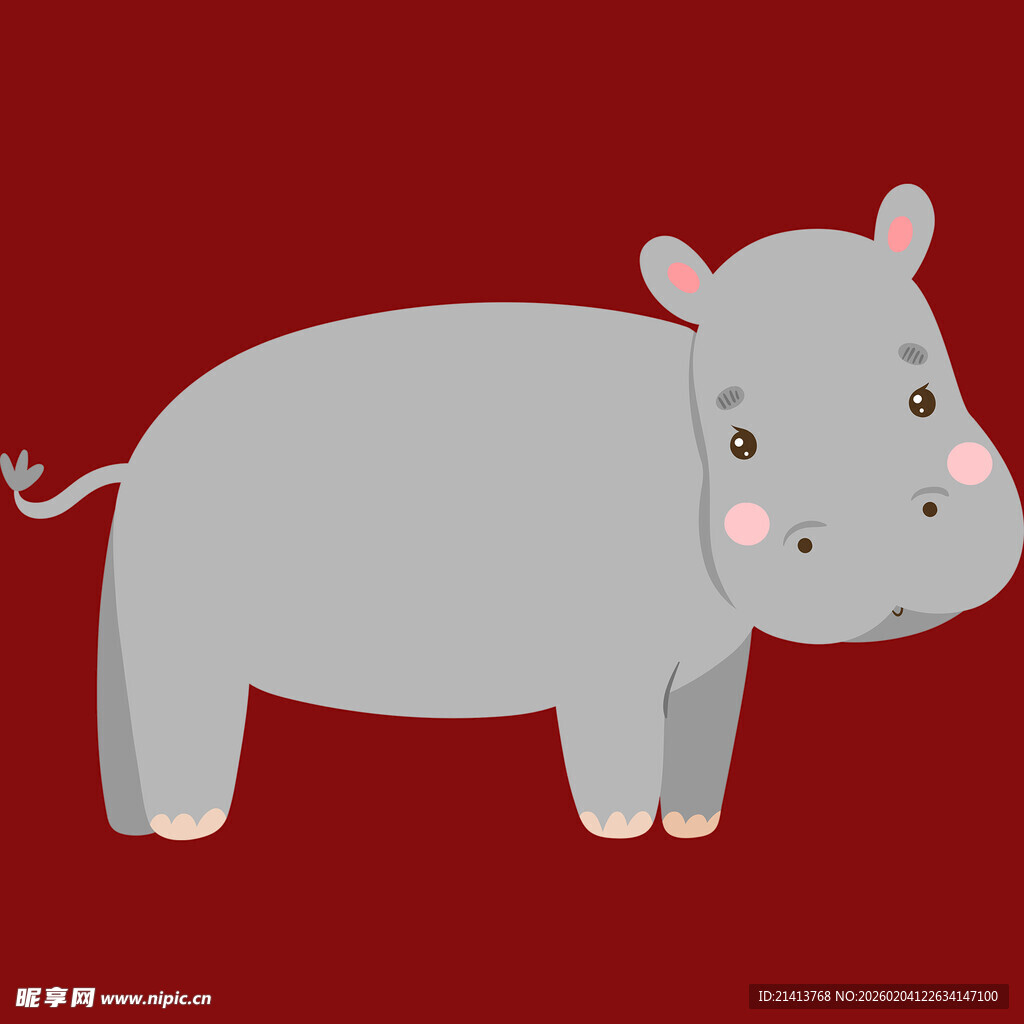 可爱卡通河马形象