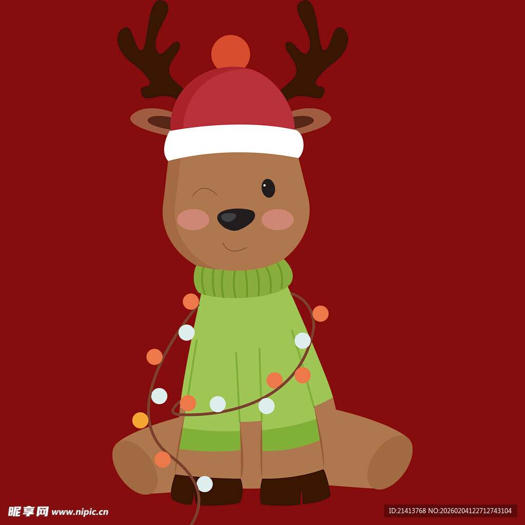 圣诞驯鹿装饰图