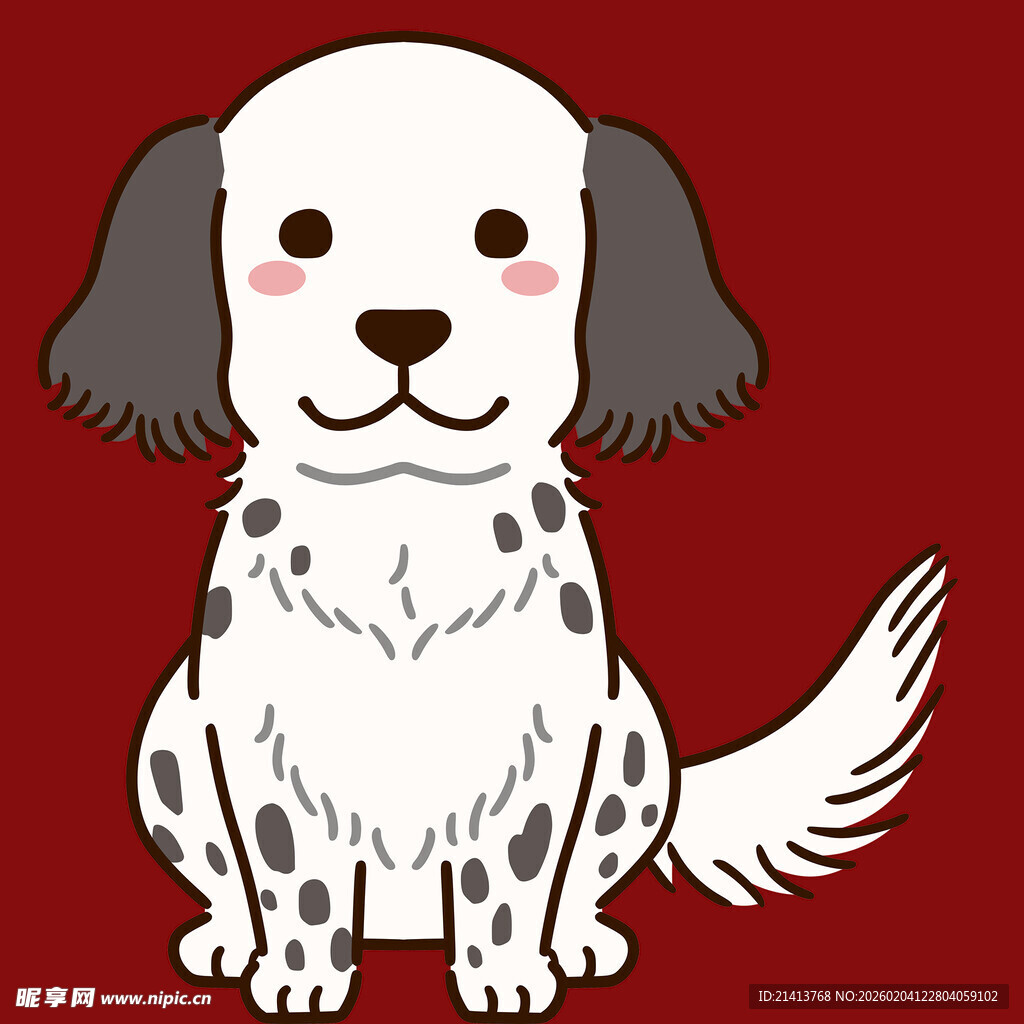 可爱斑点小狗卡通形象