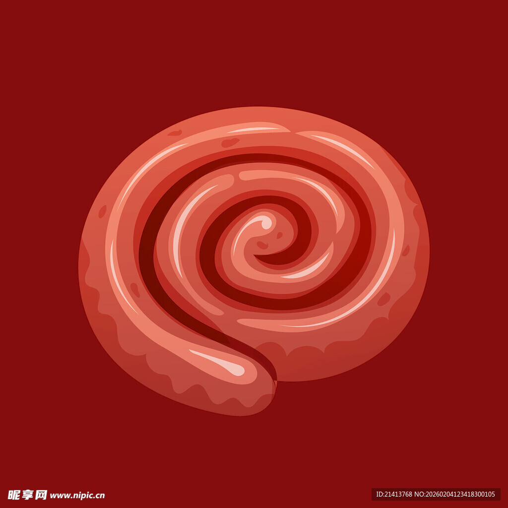 螺旋状红色物体特写