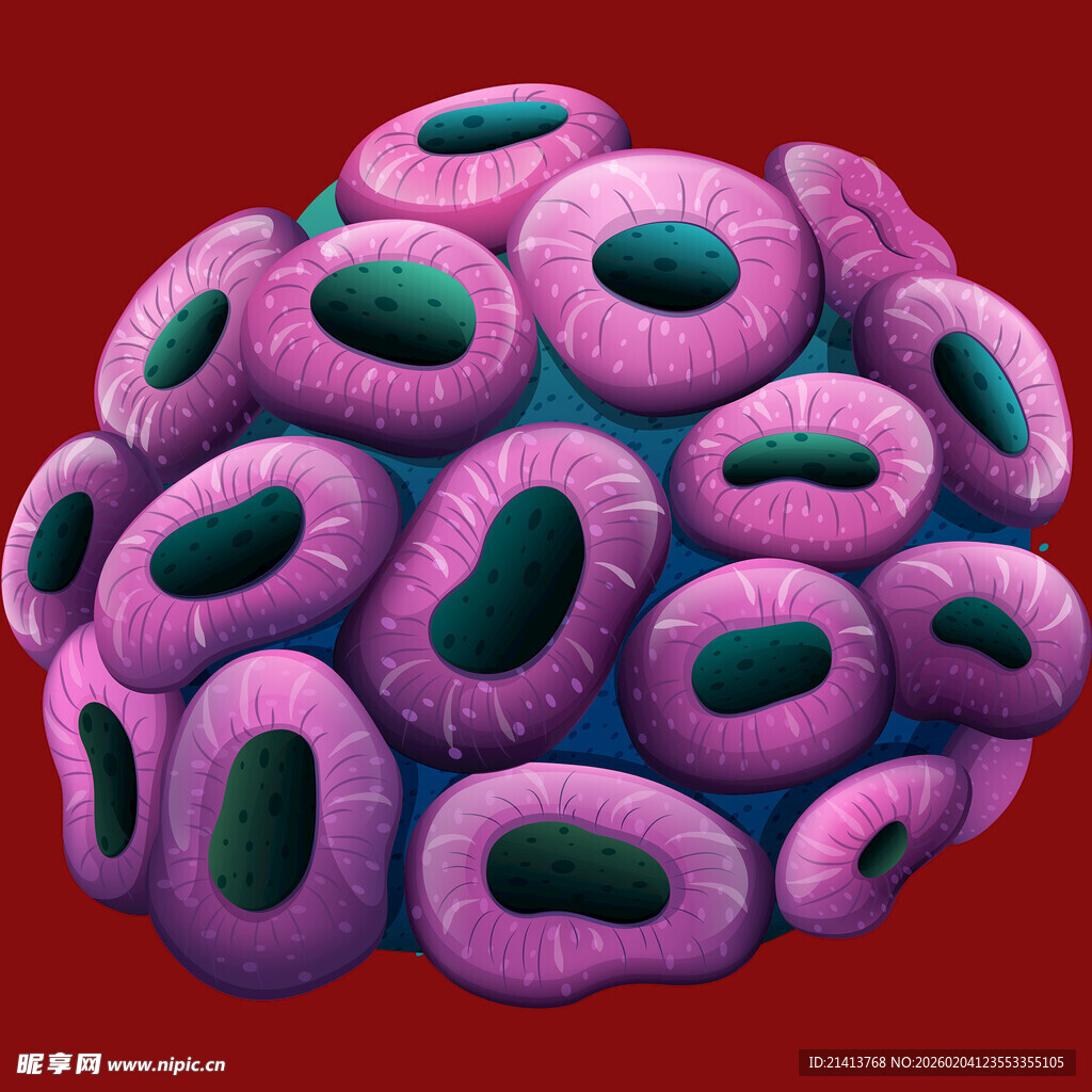 紫色多孔球体细胞模型