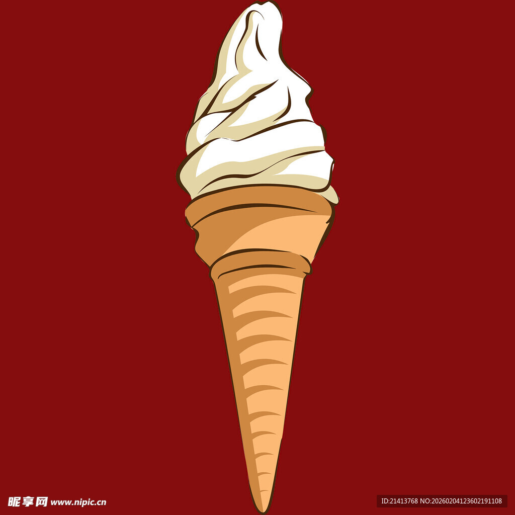 红色背景的美味冰淇淋