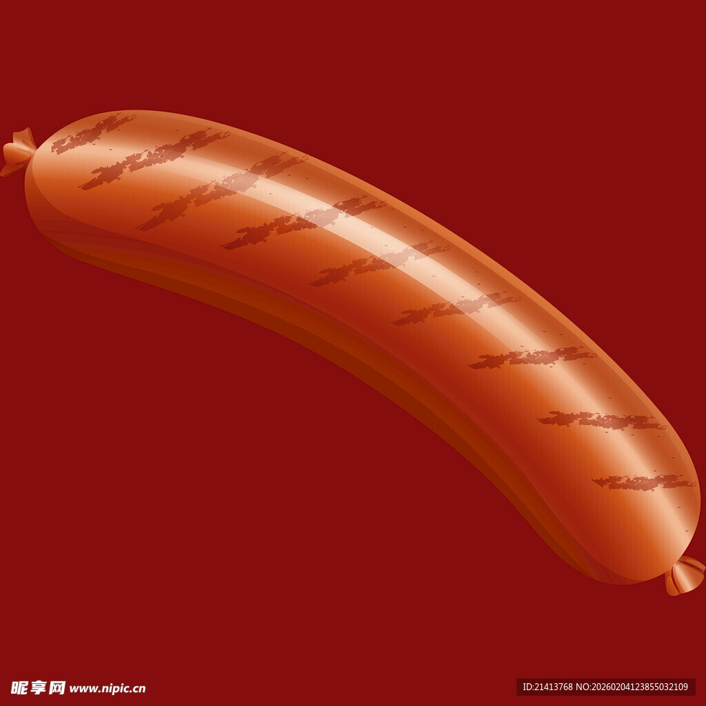 弯曲的美味香肠