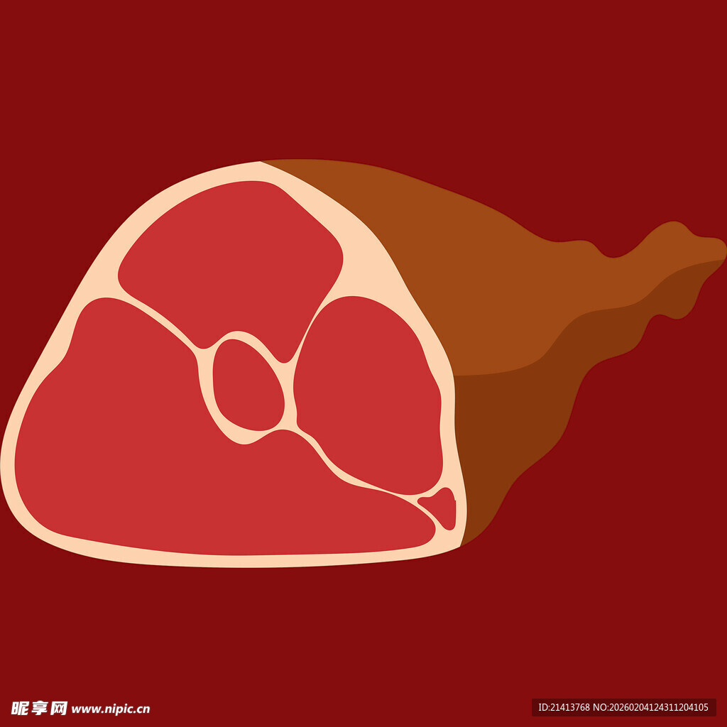 美味三角肉块插画