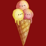 可爱三色冰淇淋甜筒
