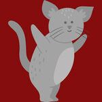 站立的可爱灰猫