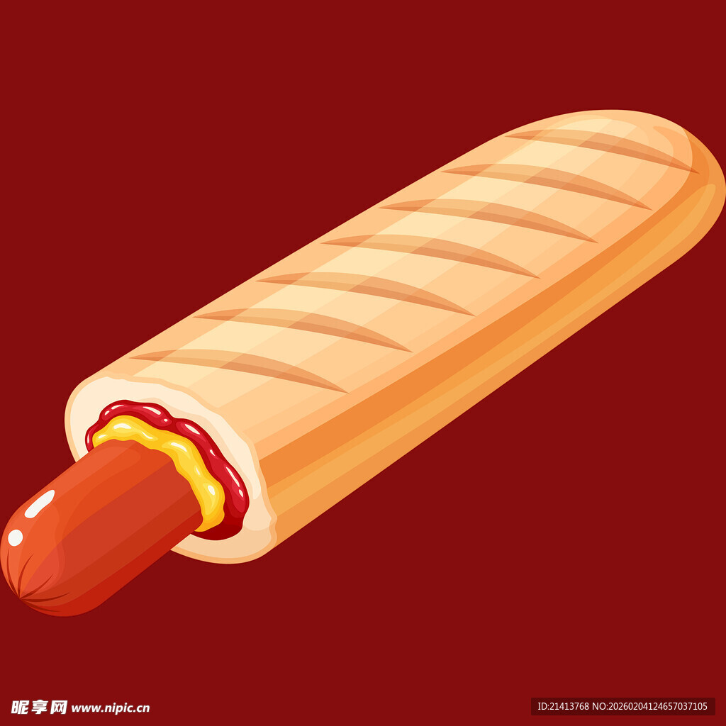 美味热狗插画