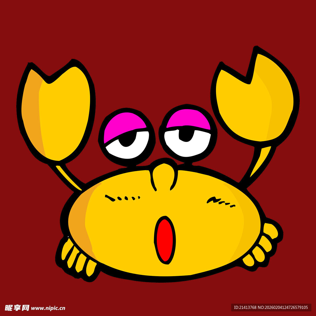 可爱螃蟹卡通形象