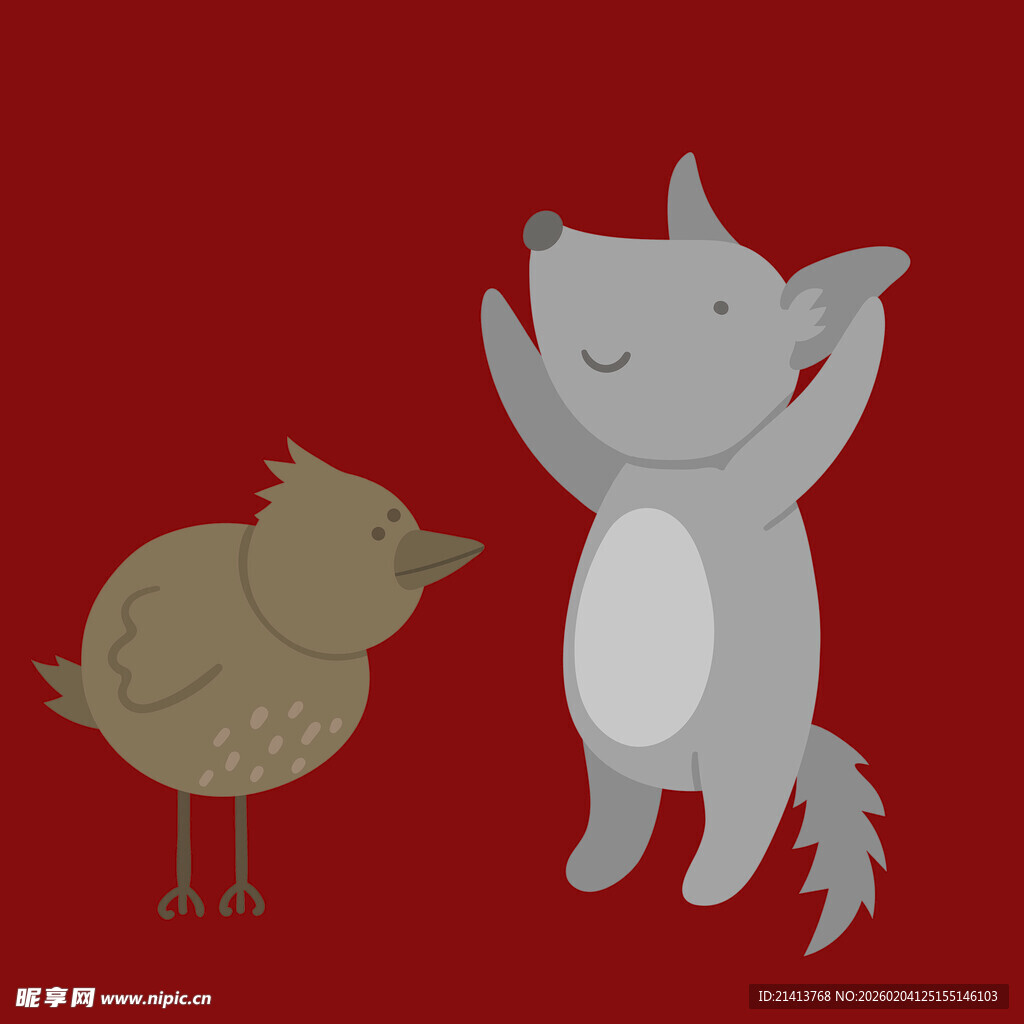 狐狸与小鸟的温馨互动