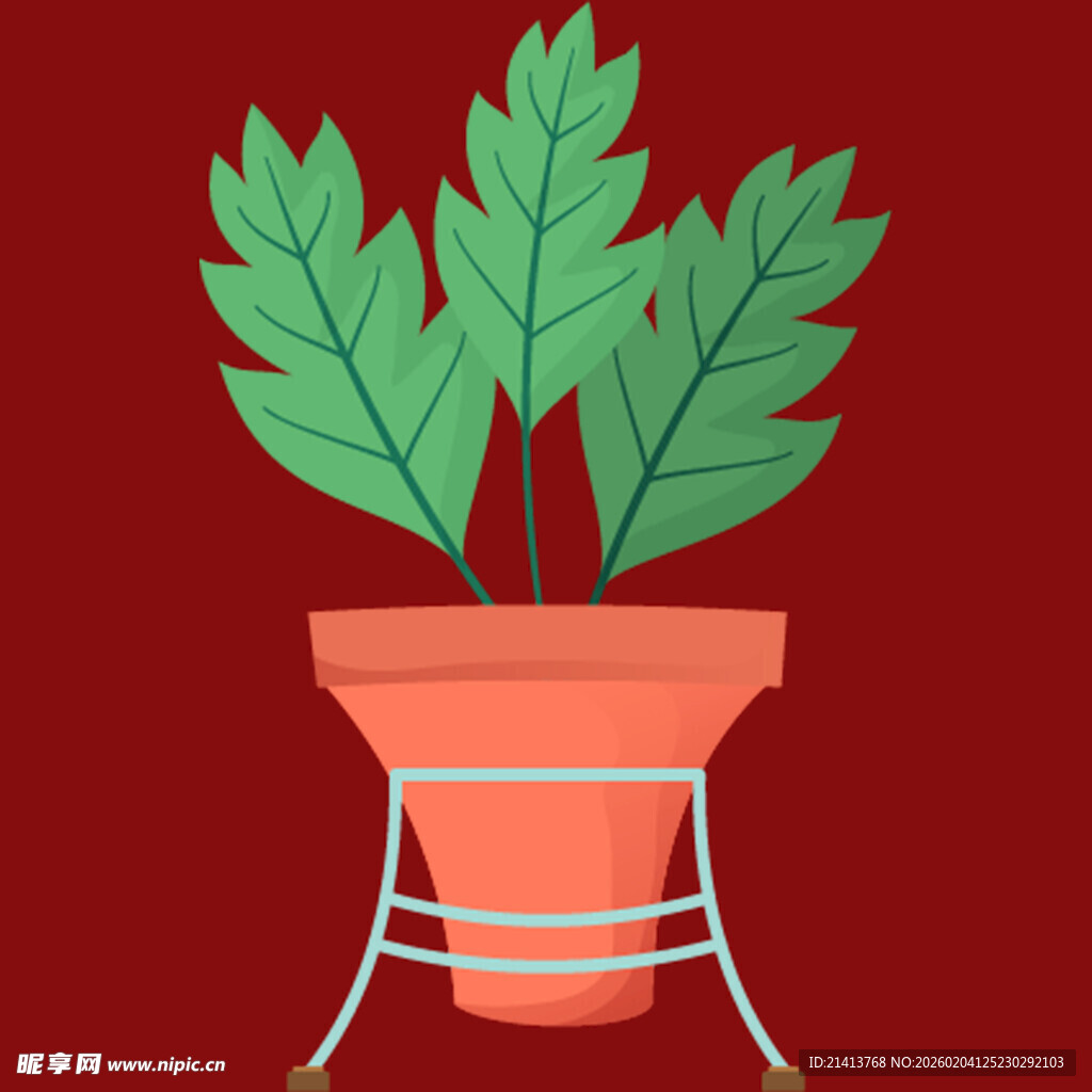 陶盆绿植简约室内小景