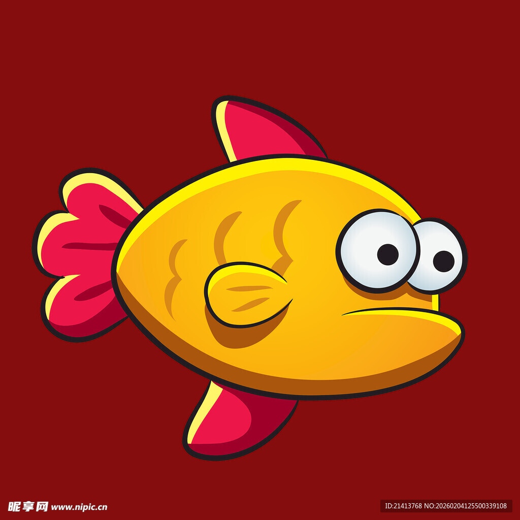 可爱卡通小黄鱼