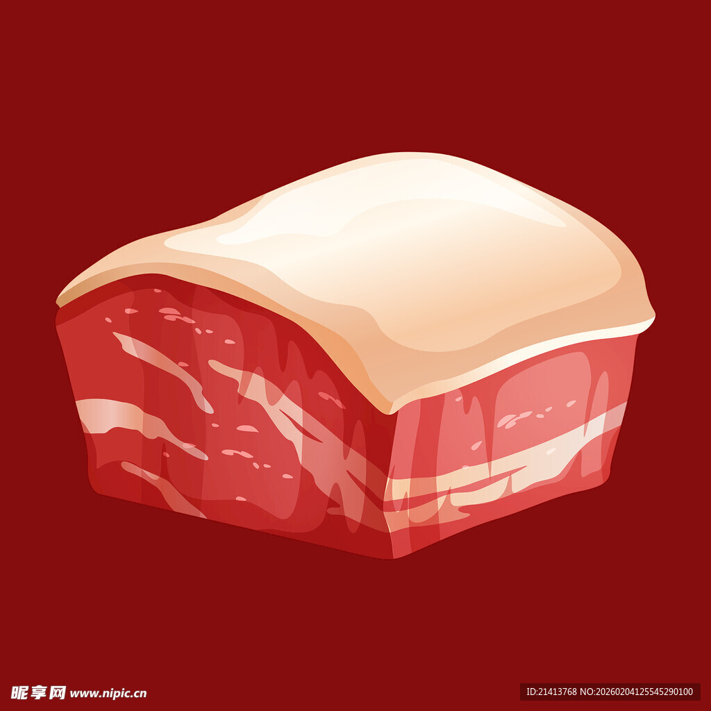 一块新鲜的五花肉