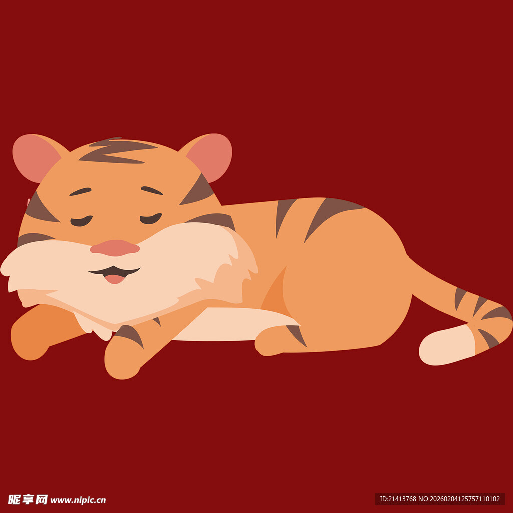 趴着的可爱小老虎