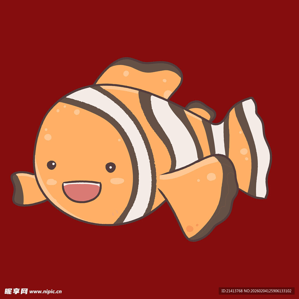 可爱条纹小鱼卡通形象