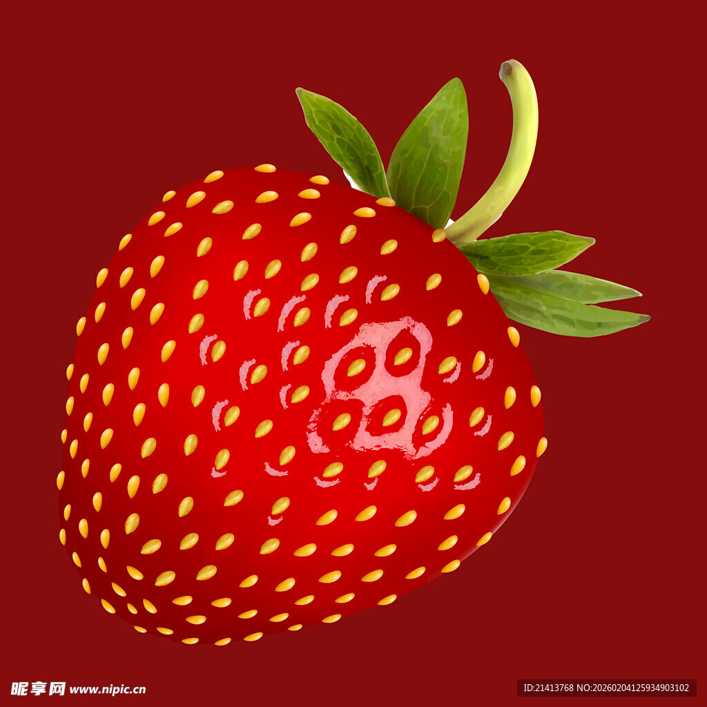 鲜红饱满草莓插画