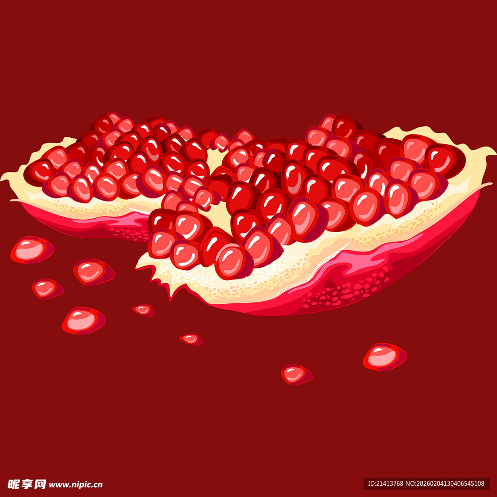 切开的红石榴果肉