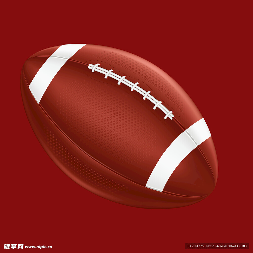 红色背景上的美式橄榄球