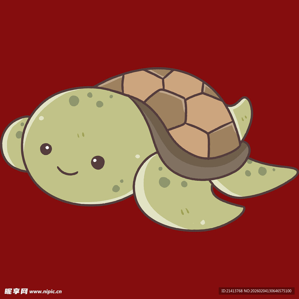 可爱卡通小海龟