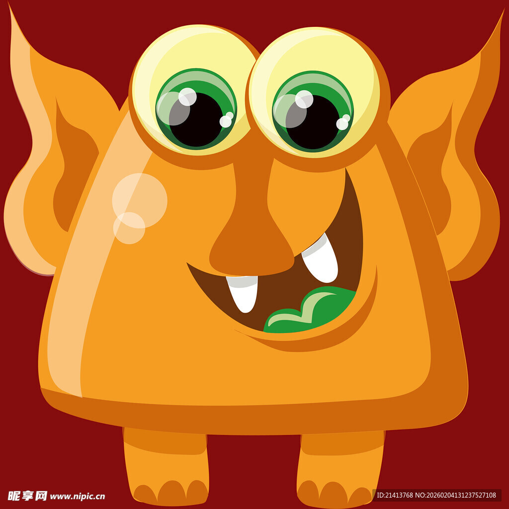 可爱橙色小怪兽