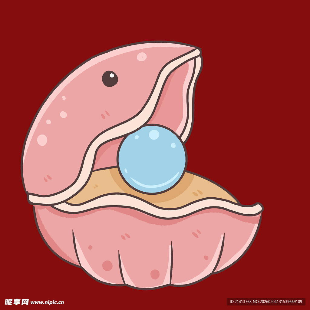 贝壳中的蓝色珍珠