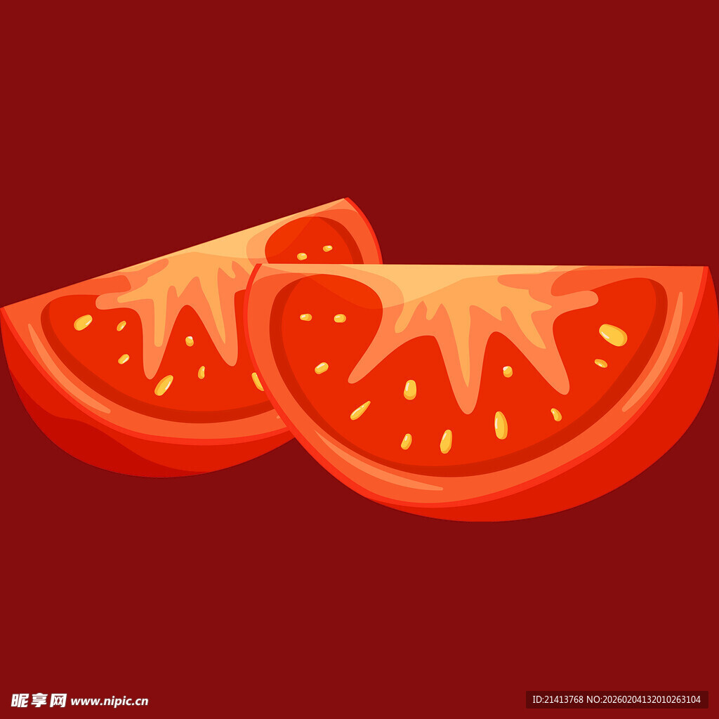 两片鲜红番茄切面