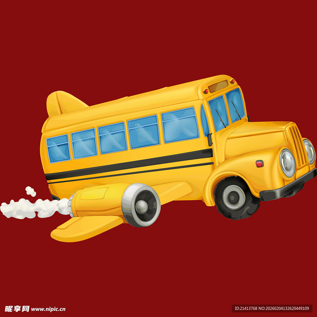 飞行的黄色校车