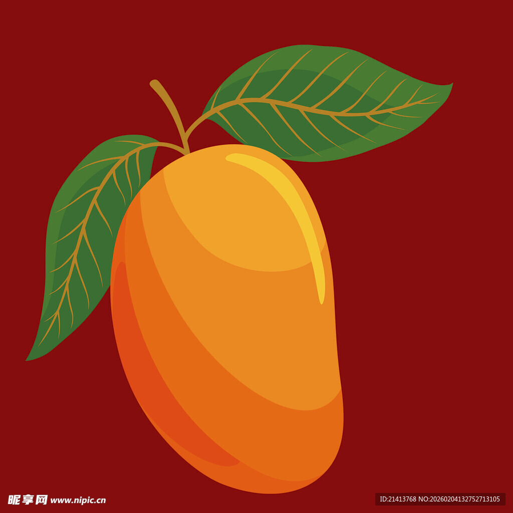 可爱卡通芒果插画