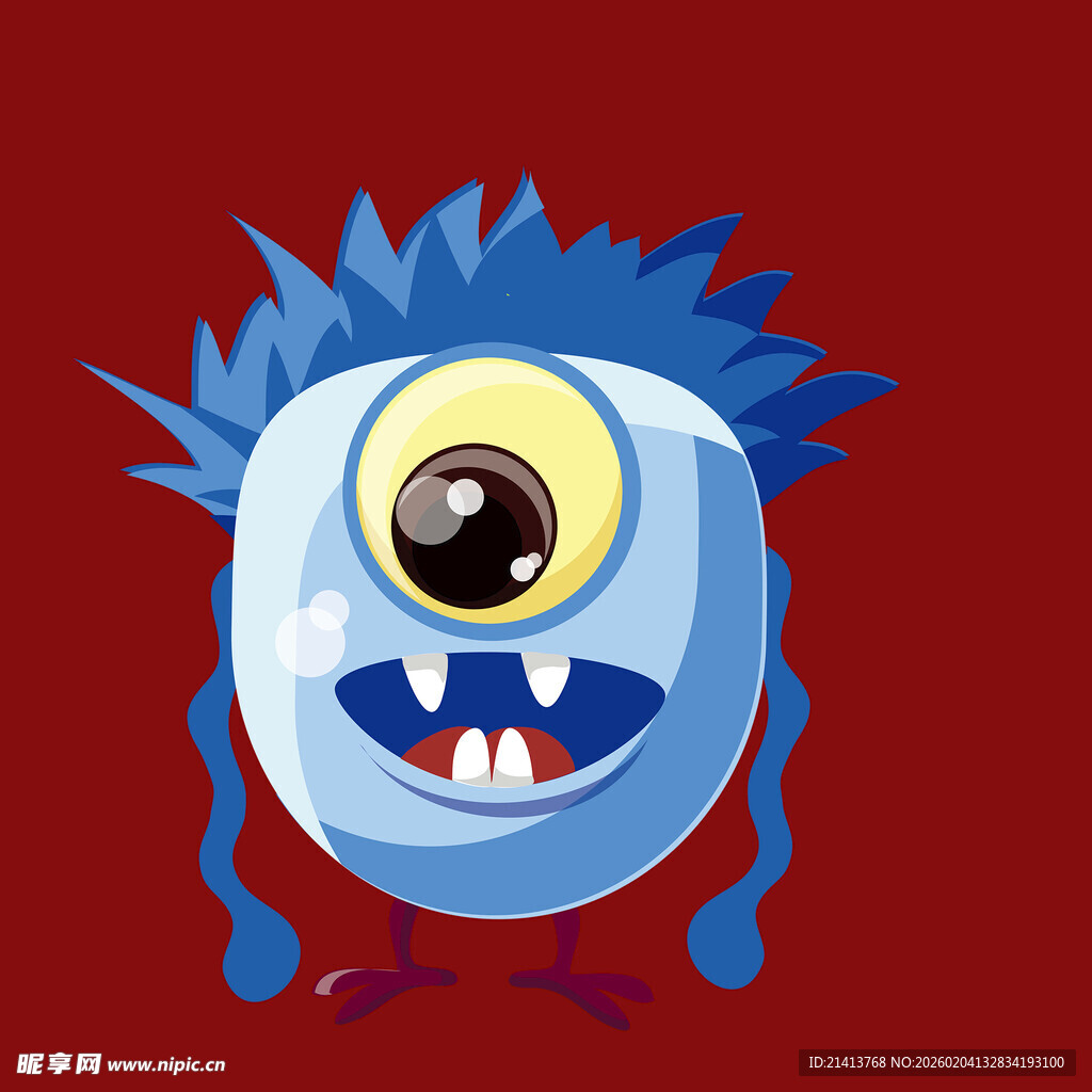 蓝色独眼小怪兽形象