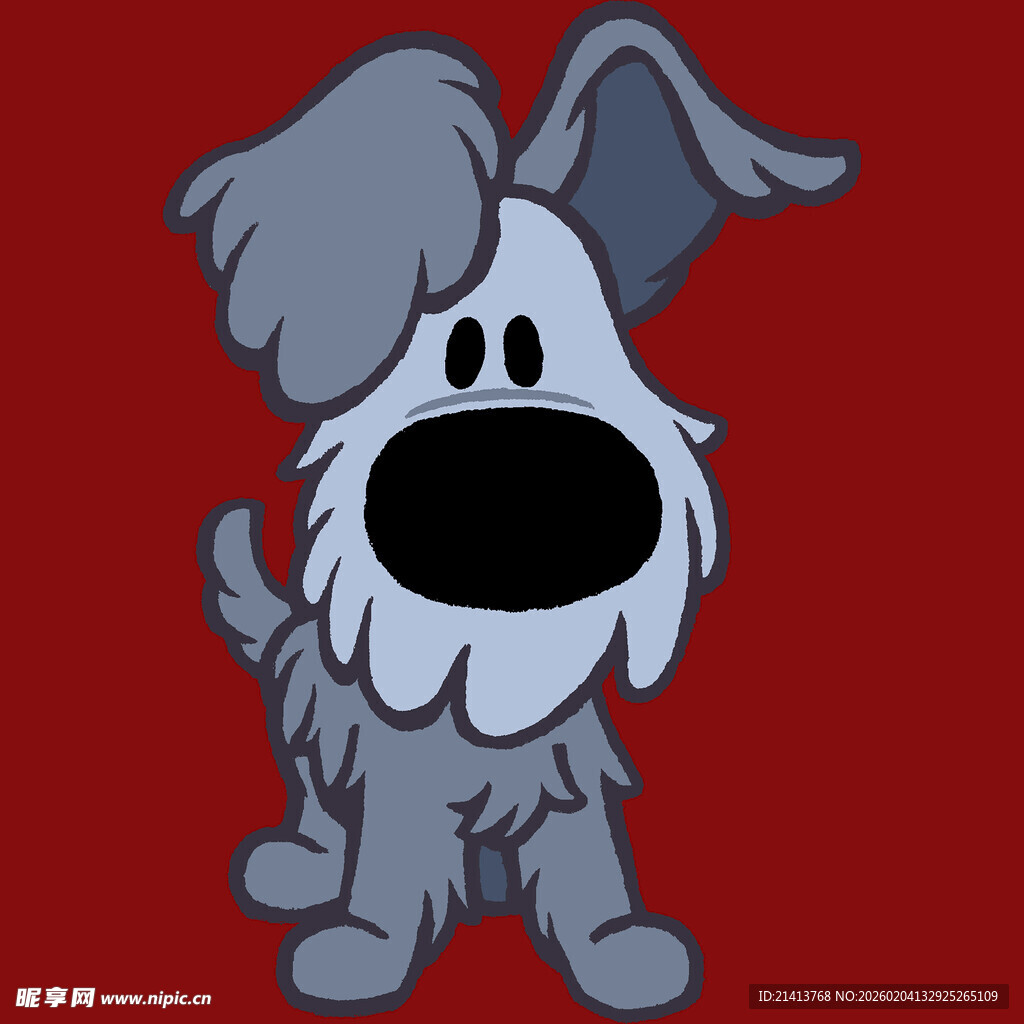 卡通灰毛小狗