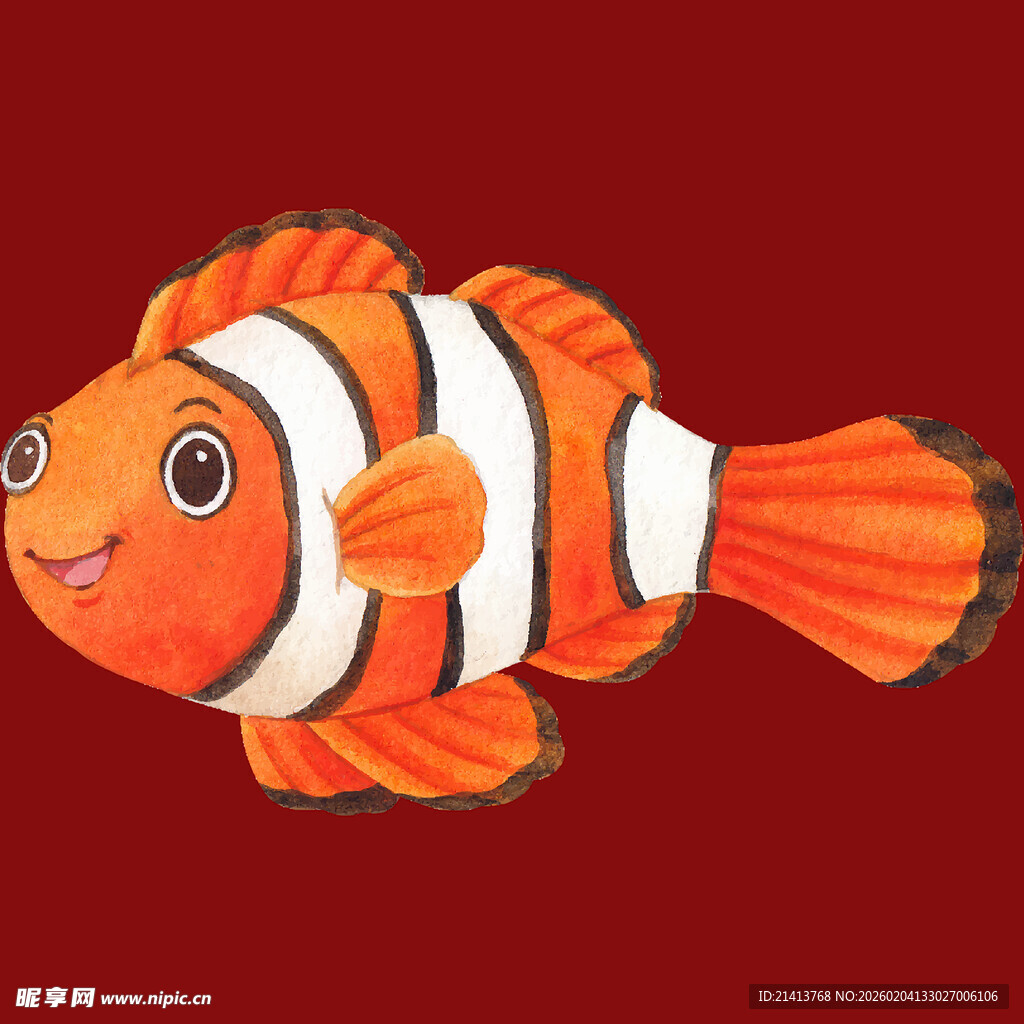 可爱小丑鱼插画