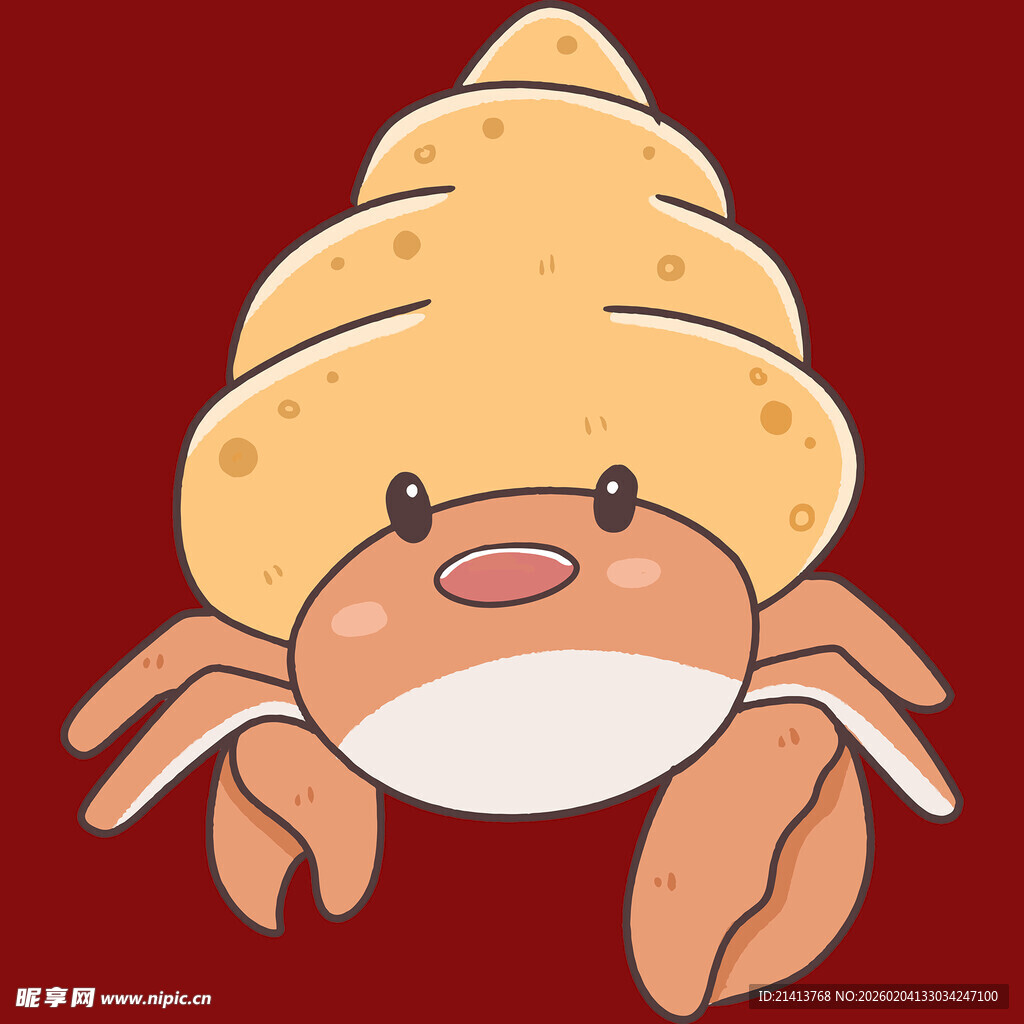 可爱寄居蟹卡通形象