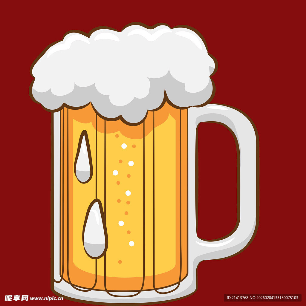 满溢泡沫的啤酒杯