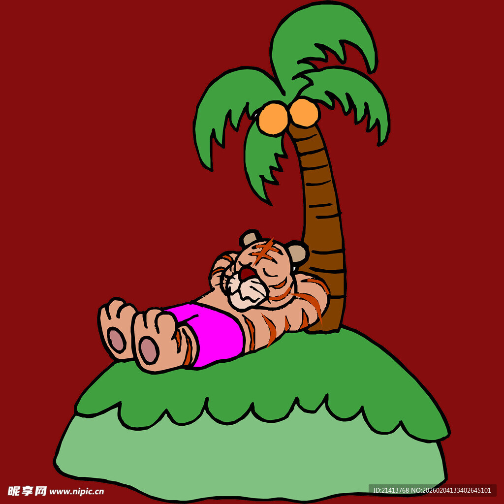 棕榈树下悠闲躺卧的人