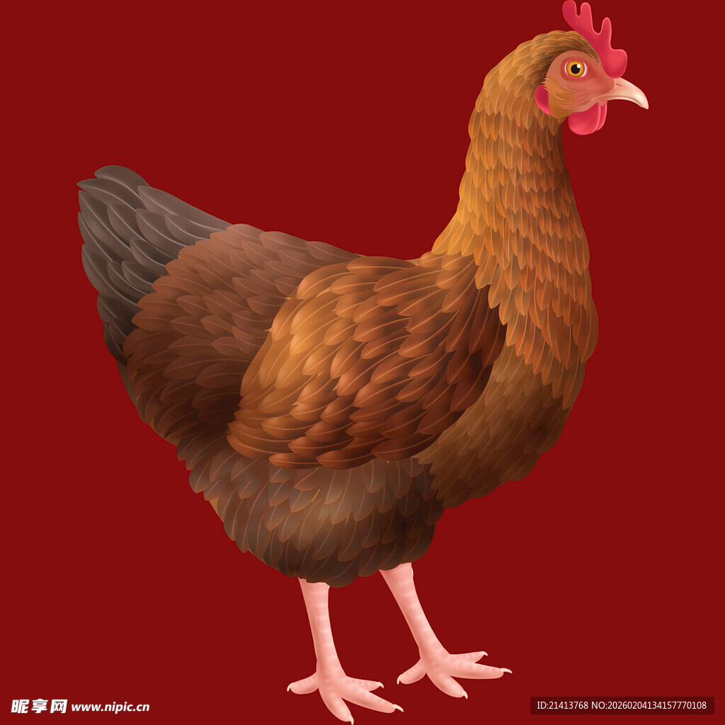 棕色母鸡特写