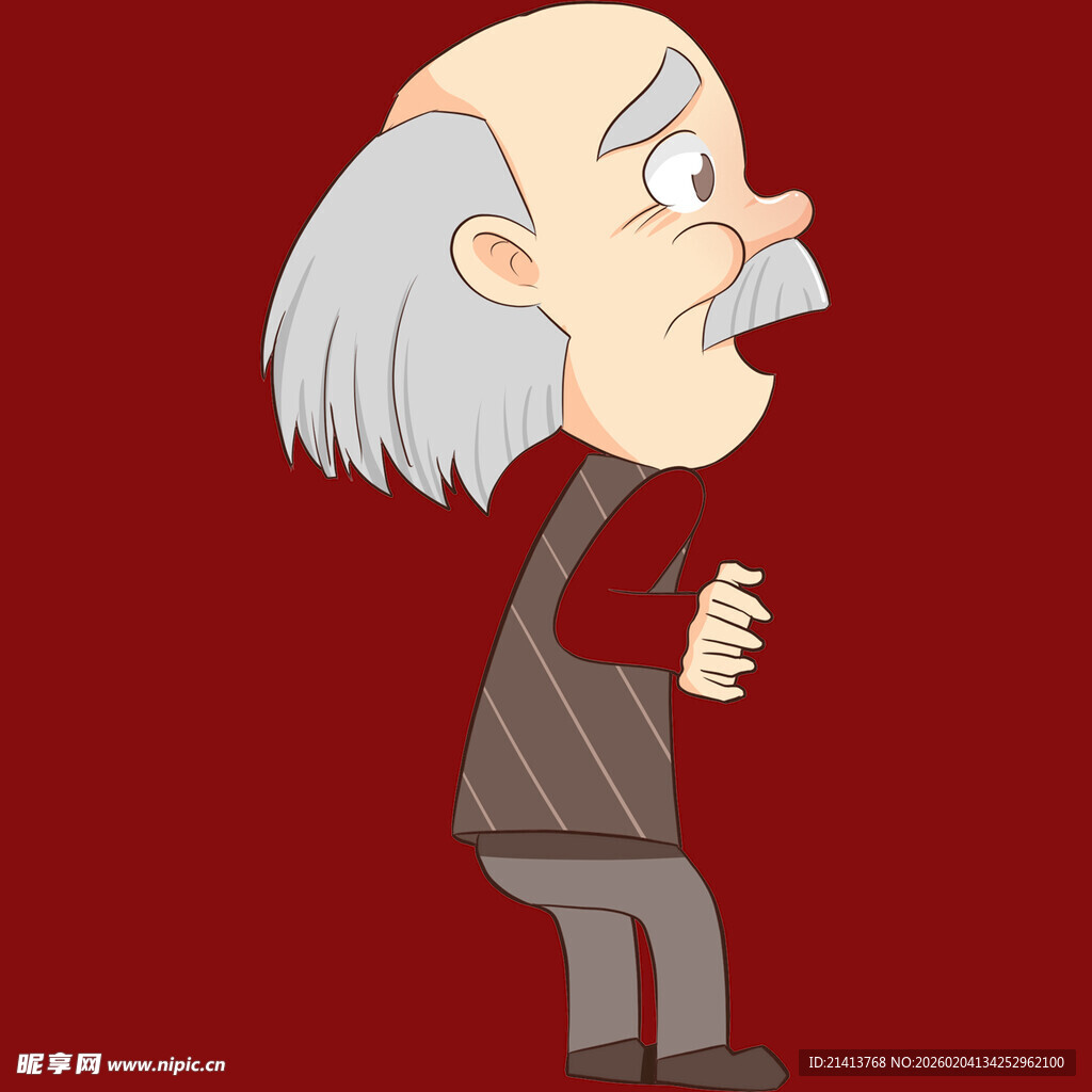白发老人卡通形象