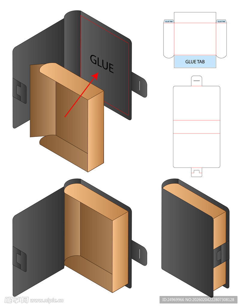 立体书本结构设计展示图