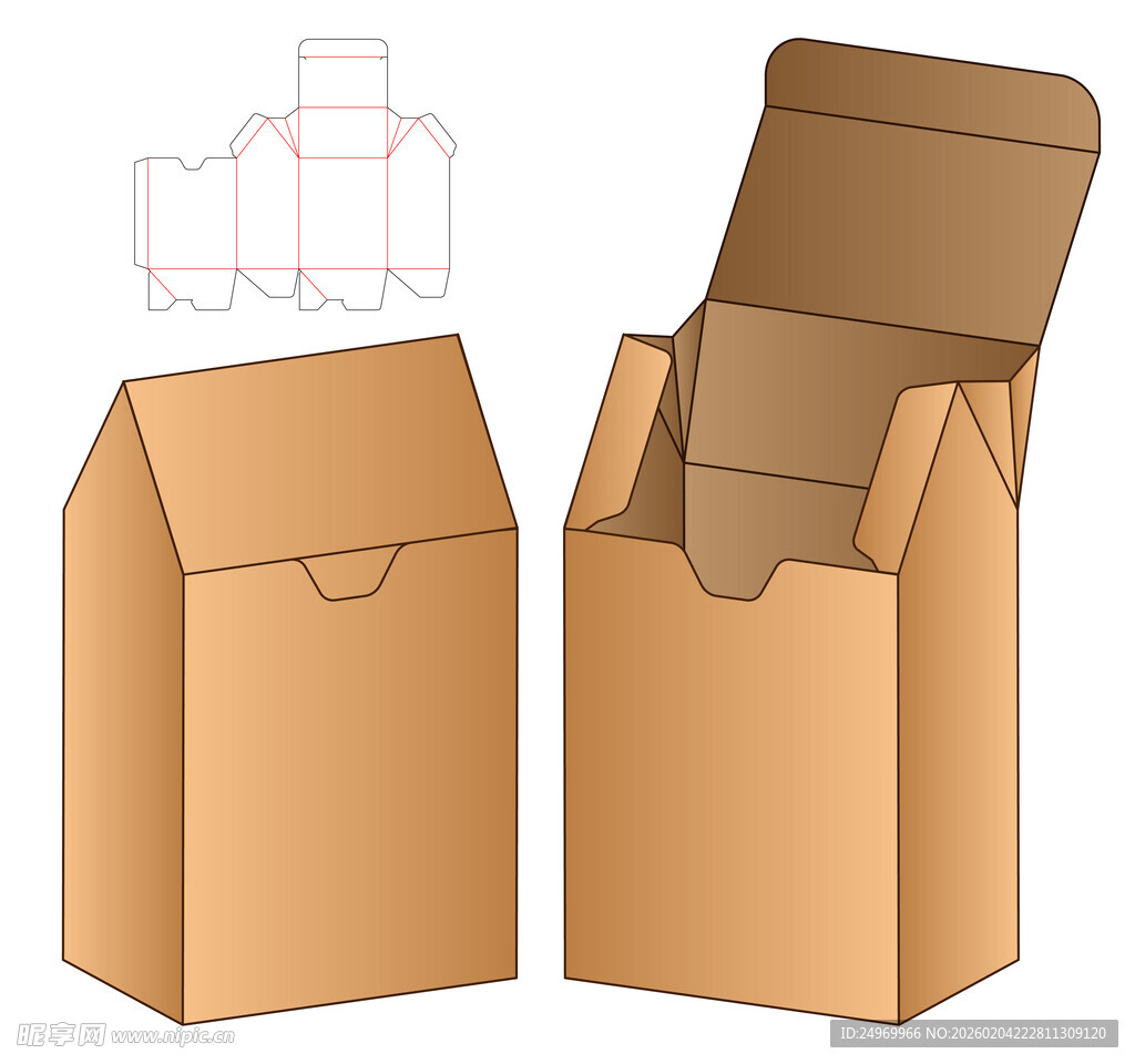 棕色纸质包装盒设计展示